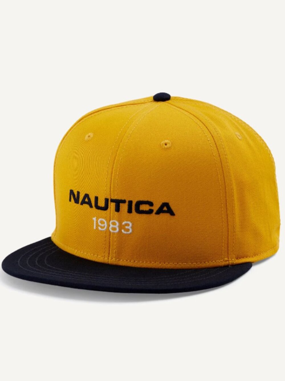 Nautica 1983 Colorblock Logo Snapback Cap Hat Gold